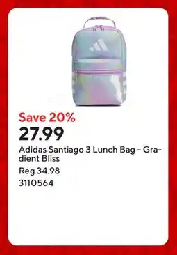 Staples Adidas Santiago 3 Lunch Bag - Gradient Bliss offer