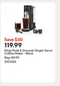 Staples Ninja Pods & Grounds Single-Serve Coffee Maker - Black offer