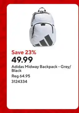 Staples Adidas Midway Backpack - Grey/Black offer