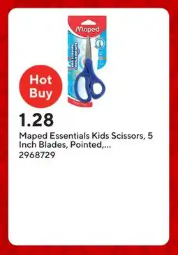Staples Maped Essentials Kids Scissors, 5 Inch Blades, Pointed, Ambidextrous Handle offer