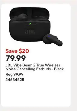Staples JBL Vibe Beam 2 True Wireless Noise Cancelling Earbuds - Black offer