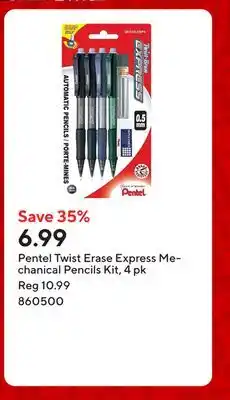 Staples Pentel Twist Erase Express Mechanical Pencils Kit, 4 pk offer