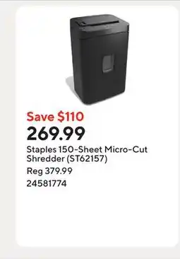 Staples Staples 150-Sheet Micro-Cut Shredder (ST62157) offer