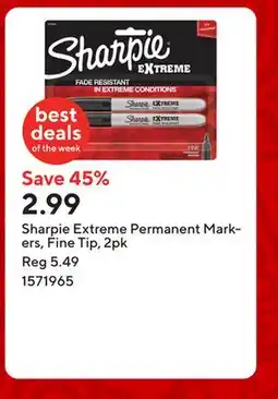 Staples Sharpie Extreme Permanent Markers, Fine Tip, 2pk offer