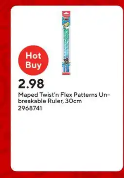 Staples Maped Twist'n Flex Patterns Unbreakable Ruler, 30cm offer