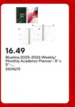 Staples Blueline 2025-2026 Weekly/Monthly Academic Planner - 8 x 5 - Assorted Marble Designs - English offer