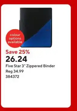 Staples Five Star 3 Zippered Binder offer
