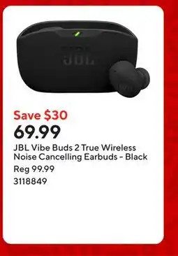 Staples JBL Vibe Buds 2 True Wireless Noise Cancelling Earbuds - Black offer