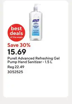 Staples Purell Advanced Refreshing Gel Pump Hand Sanitizer - 1.5 L offer