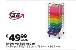 Michaels 10-Drawer Rolling Cart by Simply Tidy offer