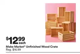 Michaels Make Market Unfinished Wood Crate offer