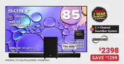 Visions Electronics X90L 4K Smart TV 85 NATIVE 120HZ PANEL 2.1-Channel Soundbar System offer