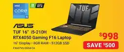 Visions Electronics ASUS TUF 16 i5-210H RTX 4050 Gaming F16 Laptop offer