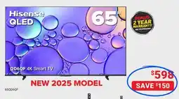 Visions Electronics Hisense QLED 65 QD6QF 4K Smart TV offer