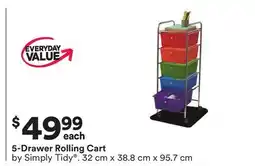 Michaels 5-Drawer Rolling Cart by Simply Tidy offer