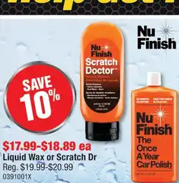 PartSource Liquid Wax or Scratch Dr offer