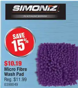 PartSource SIMONiZ Micro Fibre Wash Pad offer