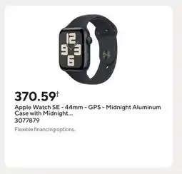 Staples Apple Watch SE - 44mm - GPS - Midnight Aluminum Case with Midnight Sport Band - Medium / Large offer