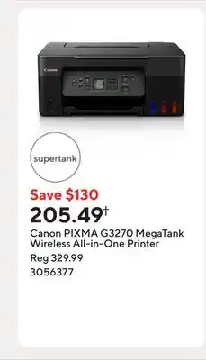 Staples Canon PIXMA G3270 MegaTank Wireless All-in-One Printer offer