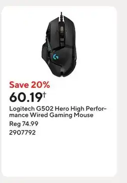 Staples Logitech G502 Hero High Performance Wired Gaming Mouse offer