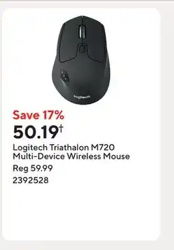 Staples Logitech Triathalon M720 Multi-Device Wireless Mouse offer