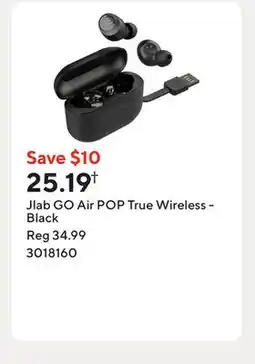 Staples Jlab GO Air POP True Wireless - Black offer