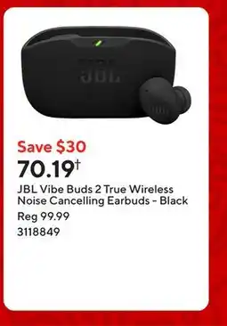Staples JBL Vibe Buds 2 True Wireless Noise Cancelling Earbuds - Black offer