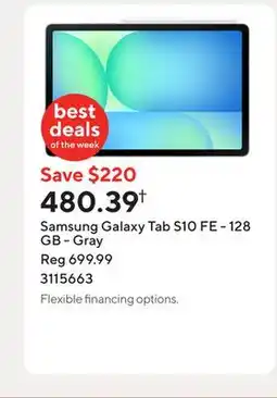Staples Samsung Galaxy Tab S10 FE - 128 GB - Gray offer