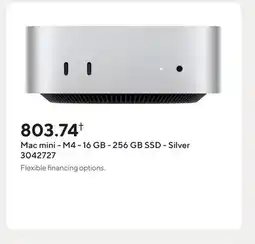 Staples Mac mini - M4 - 16 GB - 256 GB SSD - Silver offer