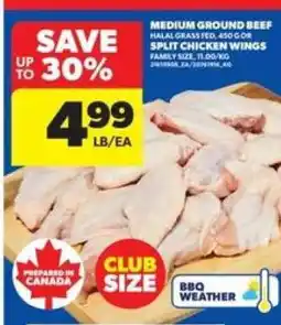 Real Canadian Superstore Medium Ground Beef or Split Chicken Wings offer