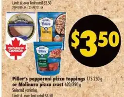 Real Canadian Superstore Piller's pepperoni pizza toppings or Molinaro pizza crust offer