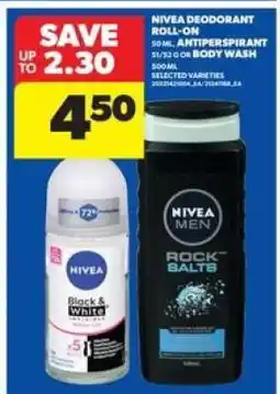 Real Canadian Superstore Nivea Deodorant Roll-On / Antiperspirant / Body Wash offer