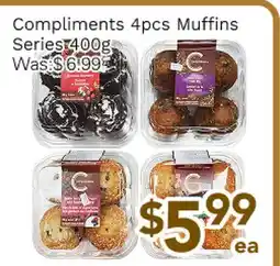 Ample Food Market Compliments 4 PCS Muffins Series offer
