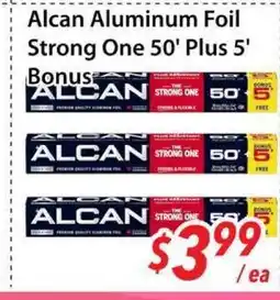Bestco Food Mart Alcan Aluminum Foil Strong One 50' Plus 5' Bonus offer