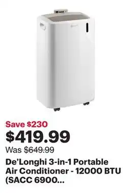 Best Buy De'Longhi 3-in-1 Portable Air Conditioner - 12000 BTU (SACC 6900 BTU) - White offer