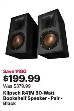 Best Buy Klipsch R41M 50-Watt Bookshelf Speaker - Pair - Black offer