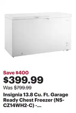 Best Buy Insignia 13.8 Cu. Ft. Garage Ready Chest Freezer (NS-CZ14WH2-C) - White - Only at Best Buy offer