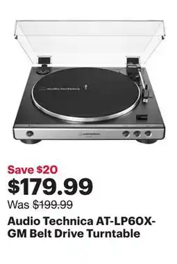 Best Buy Audio Technica AT-LP60X-GM Belt Drive Turntable offer