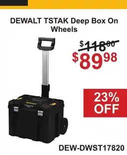 Atlas Tools & Machinery DEWALT TSTAK Deep Box On Wheels offer