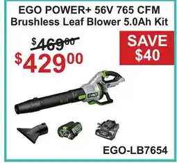 Atlas Tools & Machinery EGO POWER+ 56V 765 CFM Brushless Leaf Blower 5.0Ah Kit offer