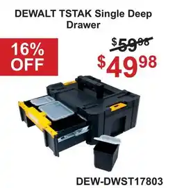 Atlas Tools & Machinery DEWALT TSTAK Single Deep Drawer offer