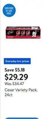 Walmart Cesar Variety Pack, 24ct offer