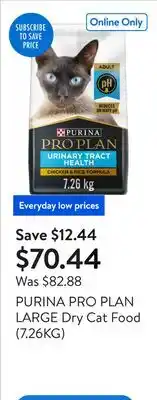 Walmart PURINA PRO PLAN LARGE Dry Cat Food (7.26KG) offer