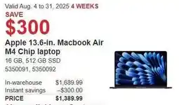 Costco Apple Macbook Air M4 Chip laptop offer