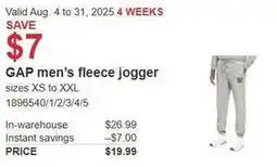 Costco GAP men's fleece jogger offer