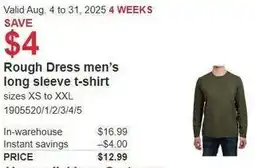 Costco Rough Dress men's long sleeve t-shirt offer