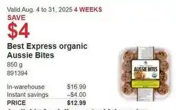 Costco Best Express organic Aussie Bites offer
