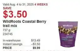 Costco WildRoots Coastal Berry trail mix offer