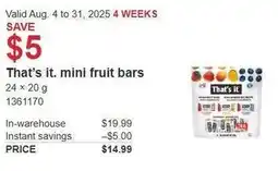 Costco That's it mini fruit bars offer
