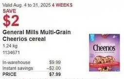 Costco General Mills Multi-Grain Cheerios cereal offer